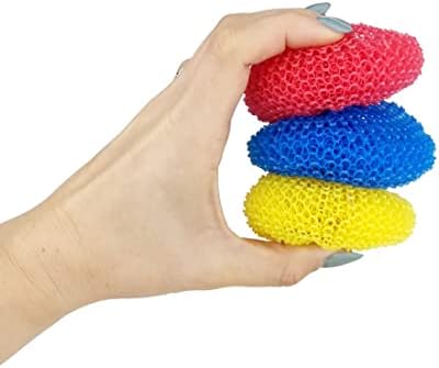 D.RECT Plastic Scourer 12 Pieces - Scraper Sponge Pot Cleaner