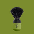 NOM Max Shaving Brush | Vegan Shave Brush for Shaving soaps and creams | sustainable eco-friendly and reusable | Exfoliating Shaving Brush | Olive handle