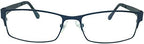 Mens Womens Black Blue Metallic Frame Reading Glasses