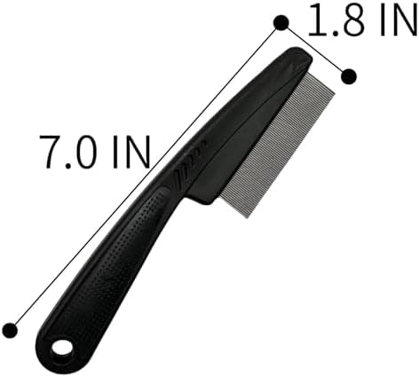 Yumflan Dandruff Comb, Stainless Steel Fine Tooth Dandruff Remover, Professional Scalp Comb Hair Comb for Kids and Adults (Black)