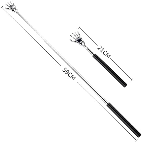 BiAnYC 2-Pack Skeleton Hand Back Scratcher Portable Extendable Telescopic Ghost Hand Massages Back Scratcher Soft Rubber Handles with Best for Send Friends/Colleagues/Elders Best Gift (Black)