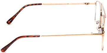 Calabria 8151 Square Pilot Metal Reading Glasses Men Women Designer Classic Trendy Readers Lightweight Stylish Chic Eyeglass