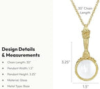 1928 Jewelry Romantic Interlude Magnifying Glass Pendant Necklace For Women 30 Inch Long - Magnification Power: 4-5X, Multifunctional Magnifier Perfect For Reading Menus, Labels, Books, Made In USA