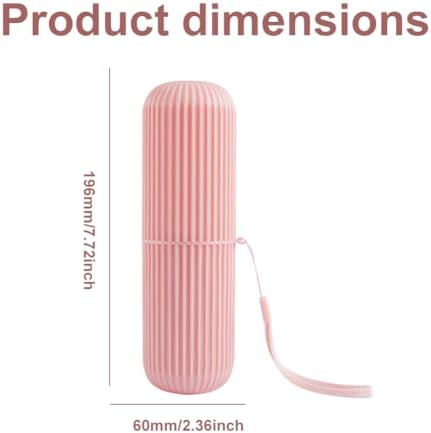 2 Pcs Travel Toothbrush Cases, Toothbrush Holder Travel, Toothbrush Case for Traveling, Camping, Home, School, Business, Bathroom (Pink)