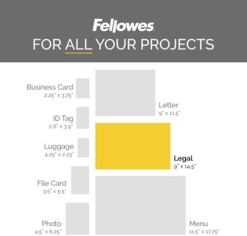 Fellowes Glossy Pouches - Legal, 5 mil, 100 pack