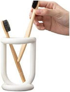 1pc, for Cutlery Pen Rack, Unique B& Desktop Decor, Ceramic Toothbrush Holder, Freestanding Tabletop Organizer(White)