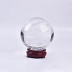 JIC Gem Large Smelting White Quartz Sphere Ball Artificial Healing Crystal Stone Decorative Ball with Stand Reiki Chakra Meditation Gift 4.33-4.72 Inch