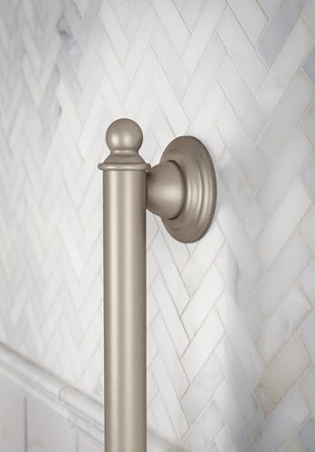 Moen YG2212BN Bathroom Safety 12-Inch Stainless Steel Traditional Bathroom Grab Bar, Brushed Nickel