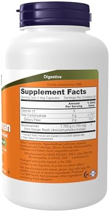 NOW Foods Supplements, Glucomannan (Amorphophallus konjac) 575 mg, Supports Regularity*, Healthy Weight Management*, 180 Veg Capsules