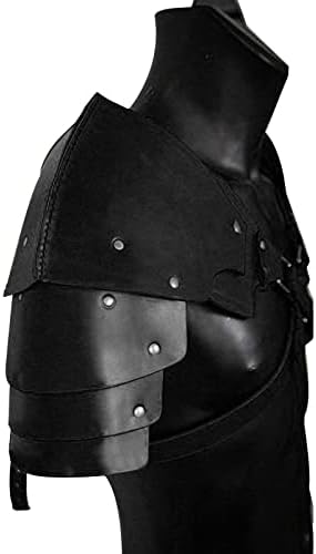 Medieval PU Leather Shoulder Pads Adjustable Steampunk Chest Strap for Costume Accessories Party Fancy Dress Cosplay