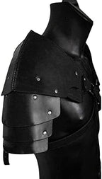 Medieval PU Leather Shoulder Pads Adjustable Steampunk Chest Strap for Costume Accessories Party Fancy Dress Cosplay