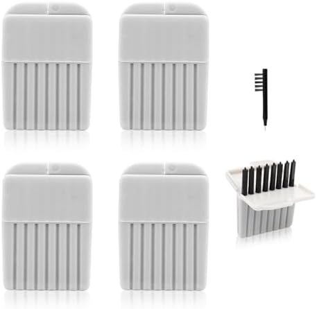 32pcs Hearing Aid Filters, Wax Guard Filters for Phonak, Widex, Unitron and Resound, Hearing Aids Cleaner with Cleaning Brush kit Accessories, 4 Packs/32 Filters (Gray)