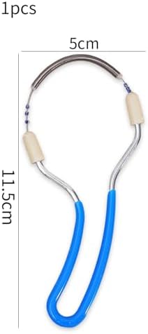 Spring Facial Hair Remover, Portable Stainless Steel Spring Threading Tool Upper Lip Chin Cheeks Removes Hairs Makeup Tool (Blue)
