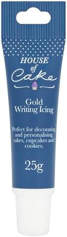 House of Cake Gold Glitter Icing Tube, Writing Icing For Messages, Decorations, Cakes, and Shapes, 25g