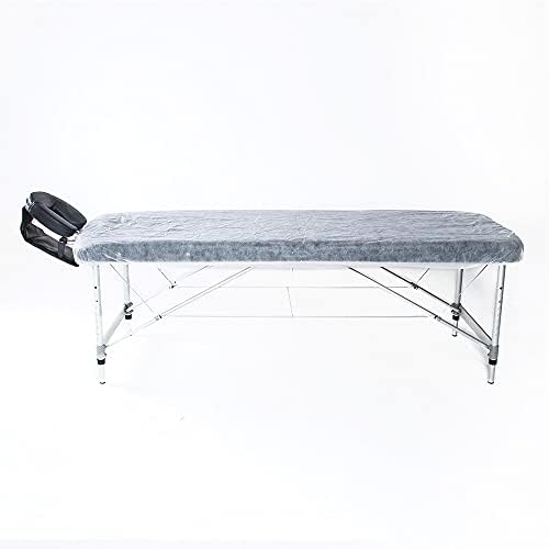 Greenour Waterproof Disposable Massage Bed Sheets with Elastic- 10 Pack Laminated Polypropylene Table Covers for Spa, Tattoo, Clinic (88 x 36 inches White)