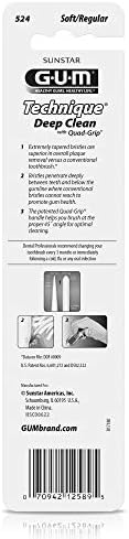 GUM Deep Clean Technique Toothbrush - Full Head - Soft Toothbrushes for Adults with Sensitive Gums - Ultra Fine Tapered Bristles, 2 Count