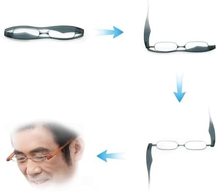 Foldable Reading Glasses Mini Pocket Reader Presbyopic Glasses Large Glasses Frame