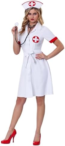 Women's Stitch Me Up Nurse Costume Dress | Women's Nurse Outfit | Doctor Doctress Uniform Halloween Costume