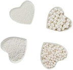 EPHVODI Sprinkles for Cake Decorating, White Pearl Sugar Sprinkles for Cupcake Toppers Wedding Party Halloween Christmas Supplies, 4 Sizes Sprinkles Mix