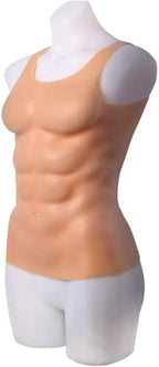 Silicone Fake Chest Muscle Vest - Artificial Realistic Silicone Fake Muscle Fake Chest Muscles Belly - Realistic Simulation Muscles - for Men's Cosplay Masquerade Costume,A