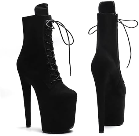 WUXIN H&P 8 Inch Pole Dance Boot Shoes, Exotic Stiletto Platform Heels
