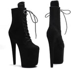 WUXIN H&P 8 Inch Pole Dance Boot Shoes, Exotic Stiletto Platform Heels