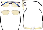 Eyekepper Ladies Blue Light Blocking Glasses with Yellow Filter Lens - Semi Rimless Computer Eyeglasses Women - UV420 Eyewear - Purple