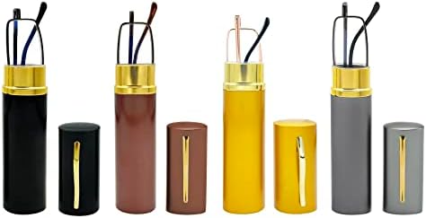 4PACK Reading Glasses Slim Pocket Readers Anti Blue Light with Portable Case for Men Women