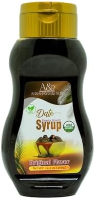 USDA Organic Date Syrup, 100% Natural Sweetener, No Added Sugar, Original Flavor, 400g – Kosher Certified, Vegan & Kid-Friendly
