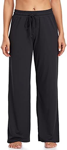 ADANIKI Sweatpants Women Yoga Pants with Pockets for Women Pajamas Work Pants Wide Leg Drawstring Pants for Women's Lounge