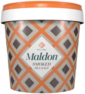 Maldon Salt, Smoked Sea Salt Flakes, 1.1 lb (500 g), Bulk Tub, Kosher, Natural, Gently Smoked Over Oak, Handcrafted, Gourmet, Pyramid Crystals
