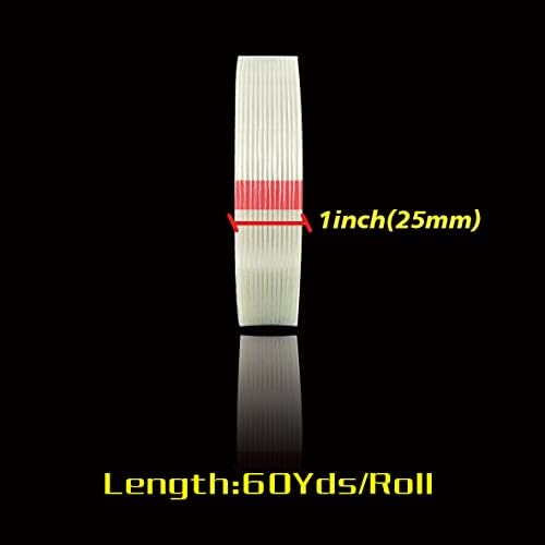 Filament Strapping Tape 1 inch x60Yds, 4 Pack Heavy Duty Transparent Reinforced Fiberglass Tape