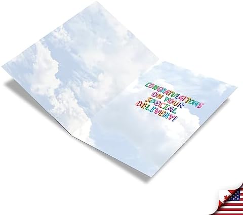 The Best Card Company - Newborn Baby Boy Greeting Card - Congrats to Parents, Notecard with Envelopes (Not 3D or Raised) - Inflated Messages Baby Boy C5651KBBG