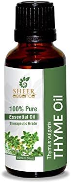 Thyme Oil -(Thymus vulgaris) Steam Distillation 100% Pure Natural Undiluted Therapeutic Grade Essential Oil 33.81 Fl.Oz.