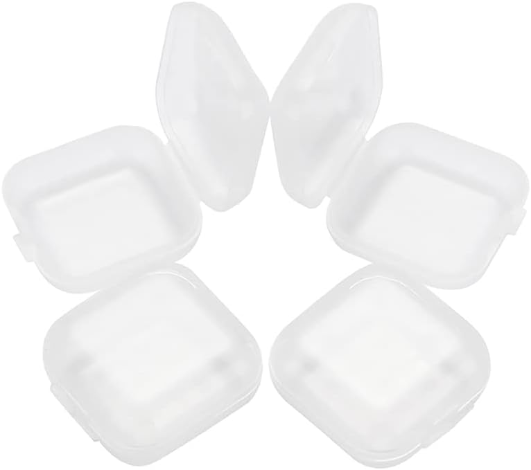 10 Pcs Mini Clear Plastic Boxes Transparent Pills Case Square Jewelry Bead Containers Empty Earplugs Box for Storage Small Items
