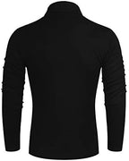 Poriff Men's Casual Slim Fit Basic Tops Knitted Lightweight Turtleneck Pullover Sweater