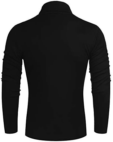 Poriff Men's Casual Slim Fit Basic Tops Knitted Lightweight Turtleneck Pullover Sweater