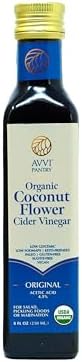 AVVI Organic Coconut Vinegar with Nectar - Premium Gourmet Balsamic Vinegar Alternative, Condiment for Healthy Cooking, Salad Dressing, Pickling,Marinades (Original)