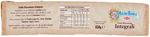 Mulino Bianco Fette Biscottate Armonie Integrali 72 Fette 630g - Rusks Whole Wheat -Made In Italy