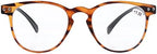 Eyekepper 4-Pack Round Full Coverage Ultrathin Flex Frame Reading Glasses Readers Amber Frame Black Arms +2.0