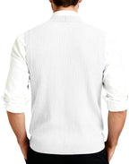 Mens Cable Knit Sweater Vest Sleeveless Button Down V Neck Tops 2026 Spring Casual Loose Basic Outfits