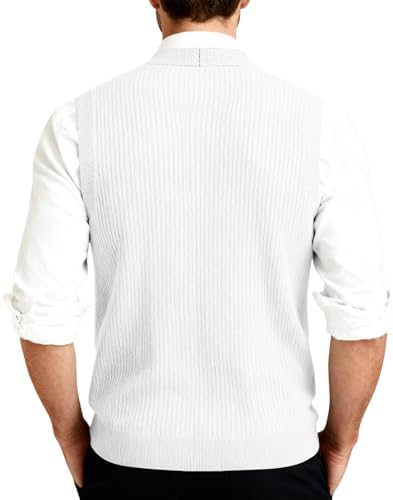 Mens Cable Knit Sweater Vest Sleeveless Button Down V Neck Tops 2026 Spring Casual Loose Basic Outfits