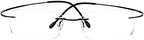 Agstum Titanium Rimless Flexible Frame Hingeless Optical Eyeglasses Clear Lens