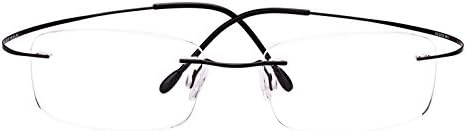 Agstum Titanium Rimless Flexible Frame Hingeless Optical Eyeglasses Clear Lens
