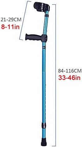 KADEUX Foldable Forearm Crutch Adult Crutches, Adjustable Elbow Crutches, Lightweight Aluminum, Telescopic Walking Cane for Men Women, Blue