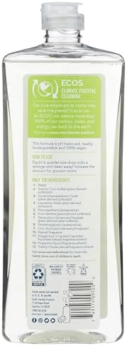 ECOS, Earth Friendly Products Dishmate Dishwashing Liquid Natural, Pear, 25 Fl Oz