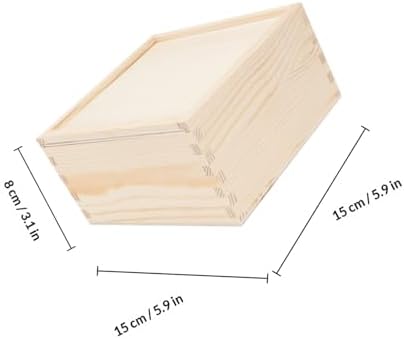 GAROZATION Wooden Wedding Candy Box 15x15x8cm Portable Candy Container with Drawer High-end Bridesmaid Box for Party Favor and Bridal Shower