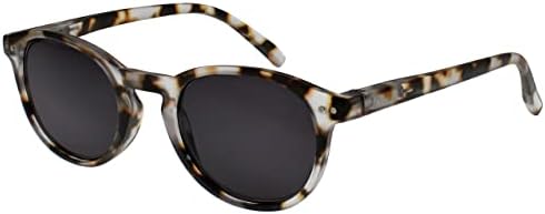 OPULIZE ZEN Reading Sunglasses for Women Men,Tinted Lens with UV400 Protection,Scratch Resistant Round frame with Spring Hinges, Light Brown Tortoiseshell,Clear Crystal Black +3.5 (Pack of 2)