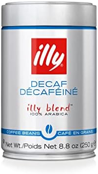 illy Italian Whole Bean Decaffeinated Coffee, One Can, 8.8-ounces