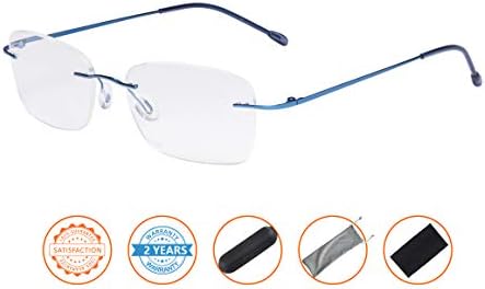 CessBlu Rimless Reading Glasses Design Readers for Women Men